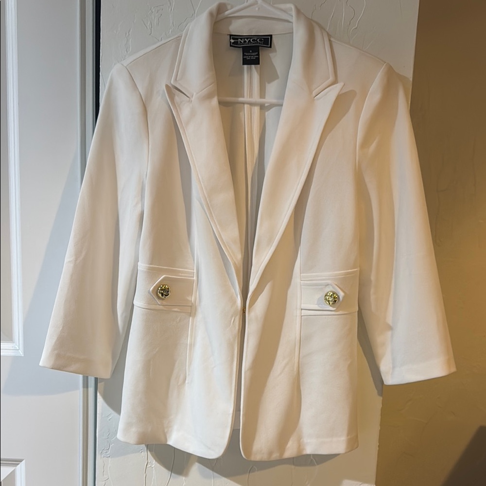 NYCC White Blazer with Gold Buttons